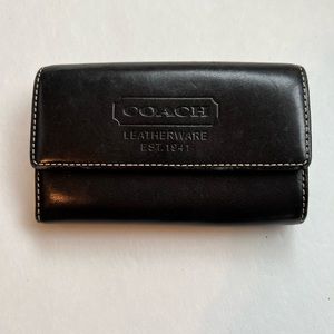 Black leather Coach Wallet/Keychain